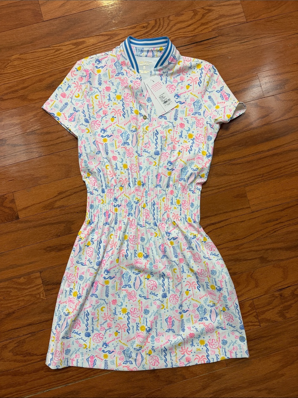 Lilly Pulitzer White Dress with Pink, Blue & Yellow Accents luxletic NWT
